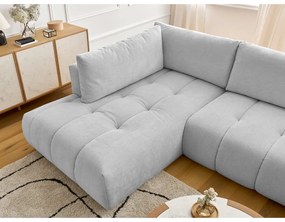 Svetlosivá rozkladacia/s úložným priestorom rohová pohovka (ľavý roh/do tvaru "U") Fuji – Bobochic Paris