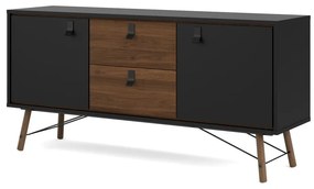 Čierna komoda v dekore orecha 150x72x40 cm Ry – Tvilum