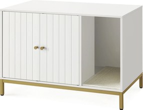 Feandrea mačací nábytok 80 × 50 × 55 cm, v bielej a zlatej farbe