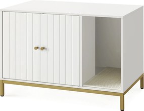 Feandrea mačací nábytok 80 × 50 × 55 cm, v bielej a zlatej farbe