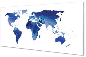 Sklenený obraz modrá mapa 100x50 cm