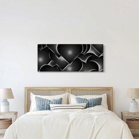 Obraz čierno-bielych sŕdc (120x50 cm)