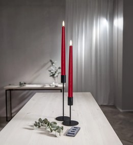 STAR TRADING LED sviečka Flamme Slim Red 28 cm – set 2 ks + diaľkové ovládanie