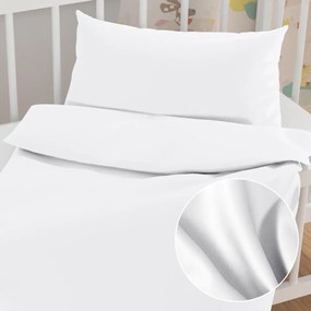 Biante Detské saténové posteľné obliečky do postieľky ST-001 Biele Do postieľky 90x140 a 40x60 cm
