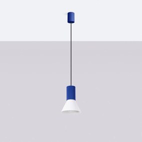 Závesné svietidlo Estria, 1x biele kovové tienidlo, bl