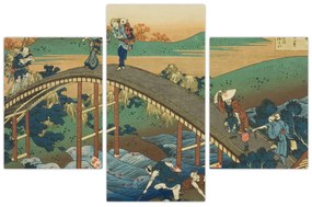 Obraz - Katsushika Hokusai, Ariwara no Narihirafrom the series One Hundred, Poems Explained by the Nurse (Hyakunin isshu uba ga etoki), reprodukcia (90x60 cm)
