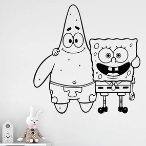 Veselá Stena Samolepka SpongeBob a Patrick Farba: černá, Veľkosť: 80 x 81 cm