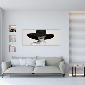 Obraz - Žena s klobúkom (120x50 cm)