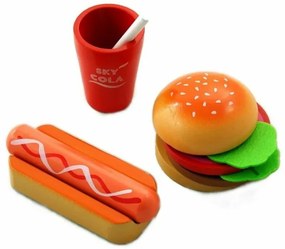 Lelin Drevená hračka - Fast food sada
