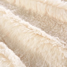 Dekorstudio Kožušinové posteľné obliečky PMJ 04 v krémovej farbe Rozmer posteľných obliečok: Šírka x Dĺžka: 200x220cm + 2 ks 70x80 cm