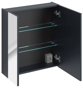 Závěsná koupelnová skříňka se zrcadlem Santa Fe 60 cm tmavě modrá
