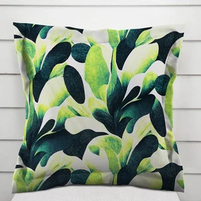 Biante Dekoračná obliečka na vankúš s lemom Rongo RGP-505 Veľké zelené listy 30 x 50 cm