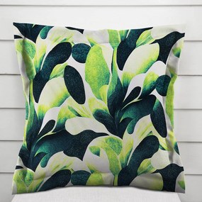 Biante Dekoračná obliečka na vankúš s lemom Rongo RGP-505 Veľké zelené listy 30 x 50 cm
