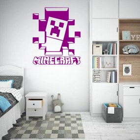 Veselá Stena Samolepka Minecraft hra Farba: fialová, Veľkosť: 60 x 71 cm