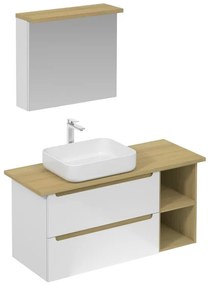 Kúpeľňová zostava s umývadlom vrátane umývadlovej batérie, vtoku a sifónu Naturel Stilla biela lesk KSETSTILLA001