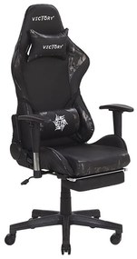 Kancelárska čierno-hnedá stolička s nastaviteľnou výškou VICTORY Beliani