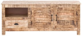 furniture-nabytek.cz - Masívny TV stolík Caribou z mangového dreva, lakovaný, prírodná farba – 150×50×60 cm