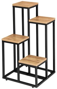 Stojan na kvety MOGREN dub craft/čierny