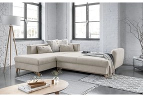 Béžová rozkladacia/s úložným priestorom rohová pohovka (ľavý roh/do L) Scandic Lagom – Miuform