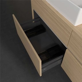 VILLEROY &amp; BOCH Collaro závesná skrinka pod umývadlo na dosku (umývadlo vľavo), 4 zásuvky, 1400 x 500 x 548 mm, Nordic Oak, C13200VJ