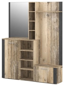 Předsíňová stěna Barry 150 cm dub Matera světlý/antracit