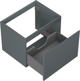Mexen Rivel, kúpeľňová skrinka 60 cm, 1 zásuvka, drážkovaná, grafitová matná, 91A20-06047-1-BF66
