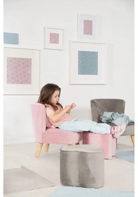 Svetloružové zamatové detské kresielko Lil Sofa – Roba