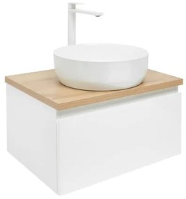 Kúpeľňová skrinka s krycou doskou SAT B-WAY 59x30x45 cm biely lesk BWAY60WDOAKU2B, 1 ks