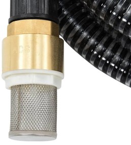 Odsávacia hadica s mosadznými spojkami, čierna 1,1" 15 m, PVC