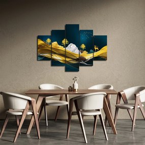 Obraz - Jeleň v krajine (150x105 cm)