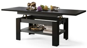 Rozkladací konferenčný stôl so zvíhacou doskou ROY čierna/antracit