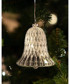 SIRIUS Sklenený zvonček LED, číry, 9 cm