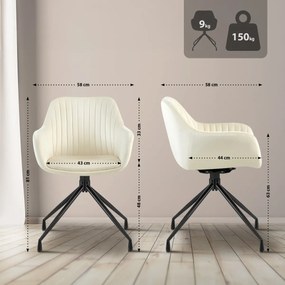 Jedálenská stolička Welby zamat - krémová