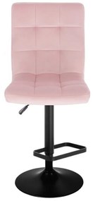 LuxuryForm DESIGN Barová stolička TOLEDO VELUR na čiernom tanieri - ružová