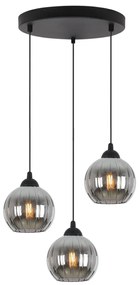 Závesné svietidlo Costa, 3x grafitové sklenené tienidlo, b, o