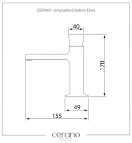 Cerano Elara, umývadlová stojanková batéria h-170, čierna matná, CER-CER-423526