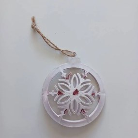 DECOLED Kovová vánoční závěsná ozdoba s patinou vločka