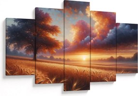Obraz – Západ slnka na poli (150x105 cm)