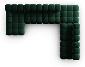 Modulárna sedemmiestna pohovka bella 379 cm pravá zamat zelená MUZZA