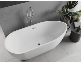 Mexen Eos, voľne stojaca vaňa 150 x 75 cm, biela, chrómový prepad, 52471507500-01