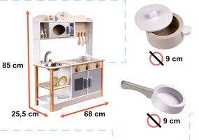 KIK LULILO Detská drevená kuchynka MDF KUKETO s príslušenstvom - kuchynská linka pre deti