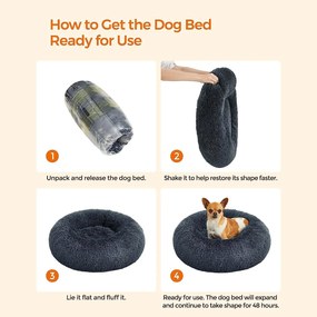 Pelech pre psa, Pelech pre mačky, Mäkký plyšový povrch 60 cm, tmavošedý