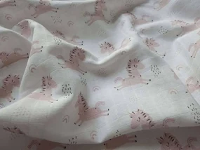 PREM -  PREM Látková plienka s potlačou Jednorožec ružová Bavlna, 70/70 cm