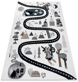 Koberec FUN Route pre deti, krémový