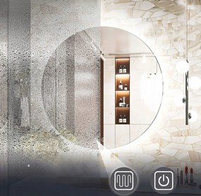 Okrúhle zrkadlo SMART 90 cm - s LED podsvietením a vyhrievaním
