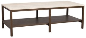 Hnedo-béžový konferenčný stolík s doskou z kameňa 140x60 cm Orwel - Rowico