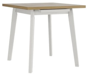 Rozkladací štvorcový stôl Harry 80 x 80/110 I L, Morenie: sonoma - L, Farby nožičiek: biela