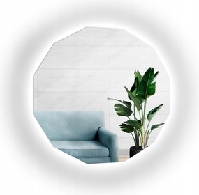 Kúpeľňové mnohouholníkové zrkadlo Forem s Led podsvietením Fi 190 cm