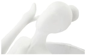 Biela stolová lampa s textilným tienidlom (výška 62,5 cm) Ballet – Mauro Ferretti