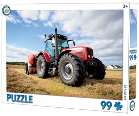 Puzzle Červený traktor - 99 dielikov